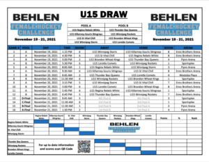 U15 Draw Sheet